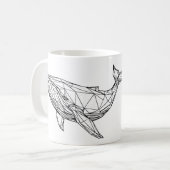 ミニマリスト幾何学クジラマグ コーヒーマグカップ (正面左)