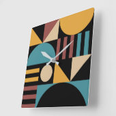 ミニマリスト幾何学中世紀モダン抽象芸術 スクエア壁時計 (傾斜)