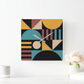 ミニマリスト幾何学中世紀モダン抽象芸術 スクエア壁時計 (ホーム)