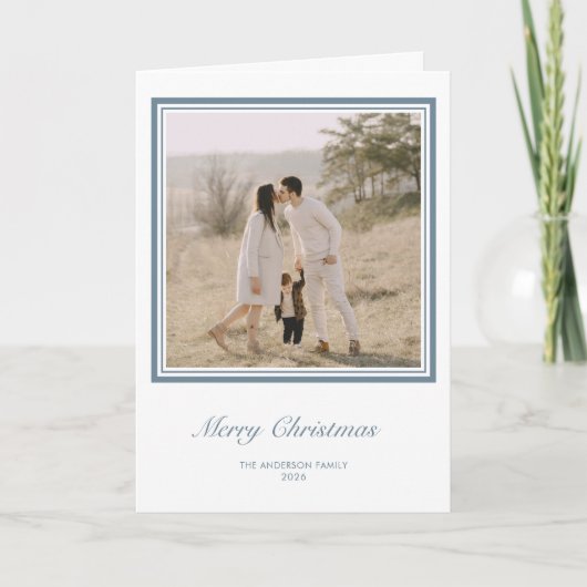 ミニマリスト幾何学四角パーソナライズされた形クリスマス シーズンカード (正面)