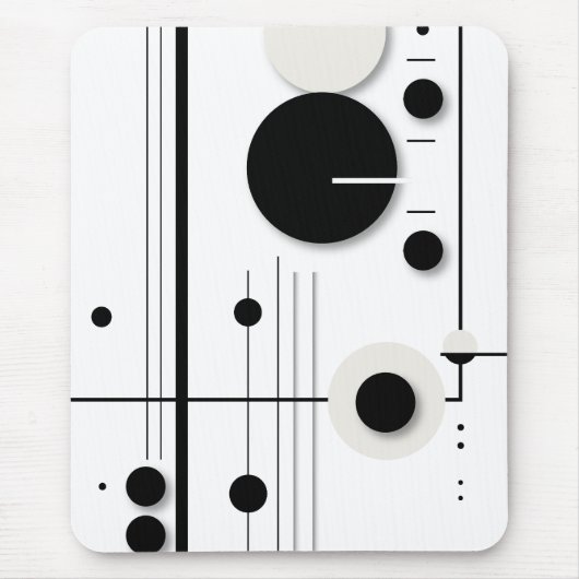ミニマリスト幾何学模様のシンフォニーライン マウスパッド (正面)