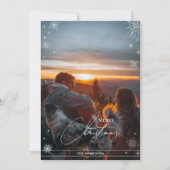 ミニマリスト幾何学模様の雪の結晶カスタムクリスマスカード シーズンカード (正面)