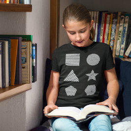 ミニマリスト幾何学模様グラフィック Tシャツ