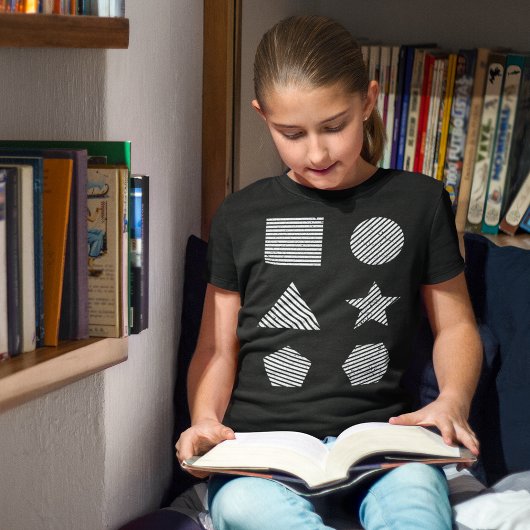ミニマリスト幾何学模様グラフィック Tシャツ