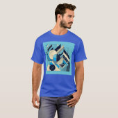 ミニマリスト幾何学模様 レトロスタイル ギフト Tシャツ (正面フル)