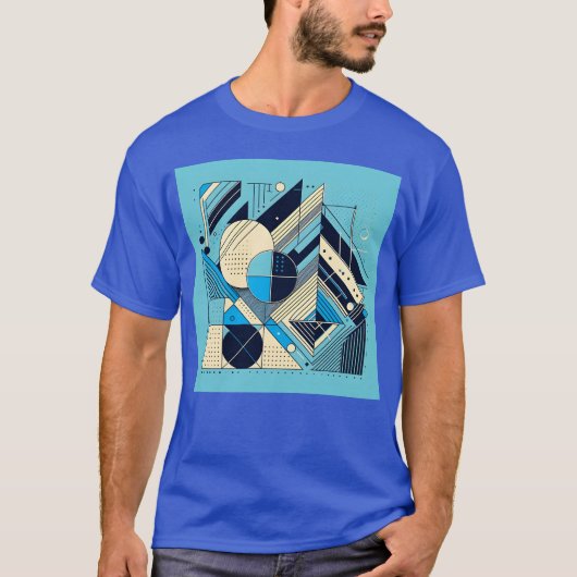 ミニマリスト幾何学模様 レトロスタイル ギフト Tシャツ (正面)