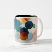 ミニマリスト幾何学模様 – 2トーンマグカップ(11 o) ツートーンマグカップ (正面右)