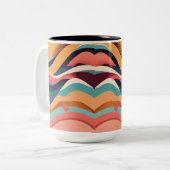 ミニマリスト幾何学模様 – 2トーンマグカップ(15 o) ツートーンマグカップ (正面左)