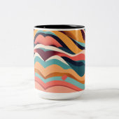 ミニマリスト幾何学模様 – 2トーンマグカップ(15 o) ツートーンマグカップ (中央)