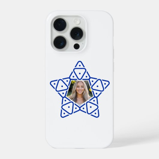 ミニマリスト幾何学的なダビデの星アートフォト iPhoneケース (裏面)