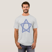 ミニマリスト幾何学的なダビデの星アート Tシャツ (正面フル)
