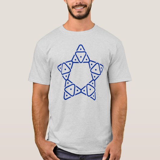 ミニマリスト幾何学的なダビデの星アート Tシャツ (正面)