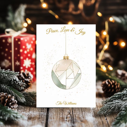 ミニマリスト幾何学的オーナメントクリスマスカード 招待状