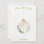 ミニマリスト幾何学的オーナメントクリスマスカード 招待状 (正面)