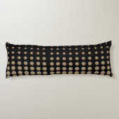 ミニマリスト幾何学的ブラック金ゴールドグリッター水玉模様 ボディピロー (裏面)