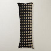 ミニマリスト幾何学的ブラック金ゴールドグリッター水玉模様 ボディピロー (正面縦)