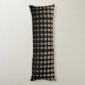 ミニマリスト幾何学的ブラック金ゴールドグリッター水玉模様 ボディピロー (裏面 (縦))