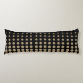 ミニマリスト幾何学的ブラック金ゴールドグリッター水玉模様 ボディピロー (正面)