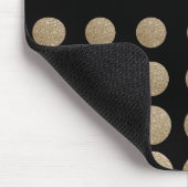 ミニマリスト幾何学的ブラック金ゴールドグリッター水玉模様 マウスパッド (コーナー)