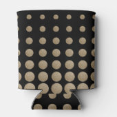 ミニマリスト幾何学的ブラック金ゴールドグリッター水玉模様 缶クーラー (裏面)