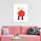 ミニマリスト幾何学食品/トマトキャンバスアート キャンバスプリント (インサイチュ (リビング))