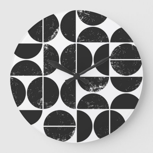 ミニマリスト幾何学:スカンジナビア半円。 ラージ壁時計 (正面)