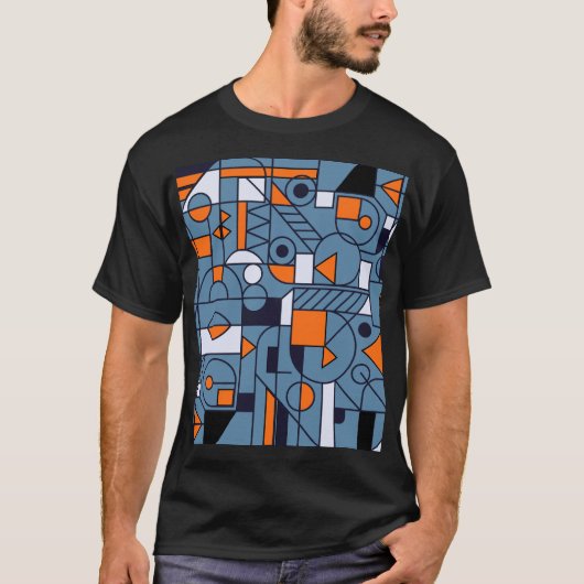 ミニマリスト幾何学: レトロ抽象ポスター Tシャツ (正面)