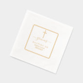 ミニマリスト幾何実在金ゴールドホイル洗礼 箔ナプキン (左)