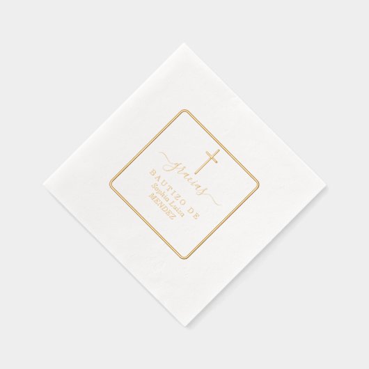 ミニマリスト幾何実在金ゴールドホイル洗礼 箔ナプキン (右)