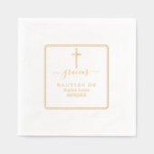 ミニマリスト幾何実在金ゴールドホイル洗礼 箔ナプキン (正面)