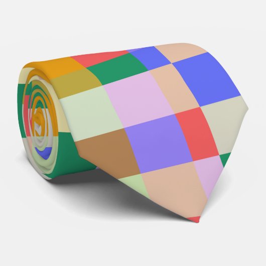 ミニマリスト幾何市松模様にレトロパターン ネクタイ (ロール)