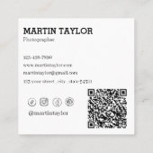 ミニマリスト広場QRコードソーシャルメディア スクエア名刺 (裏面)