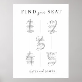 ミニマリスト座席表5看板 ポスター