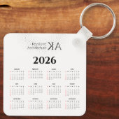ミニマリスト建築ジャーナル 2026年カレンダー キーホルダー (裏面)