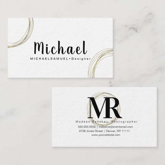 ミニマリスト建築ホーム写真デザイナー 名刺 (正面/裏面)