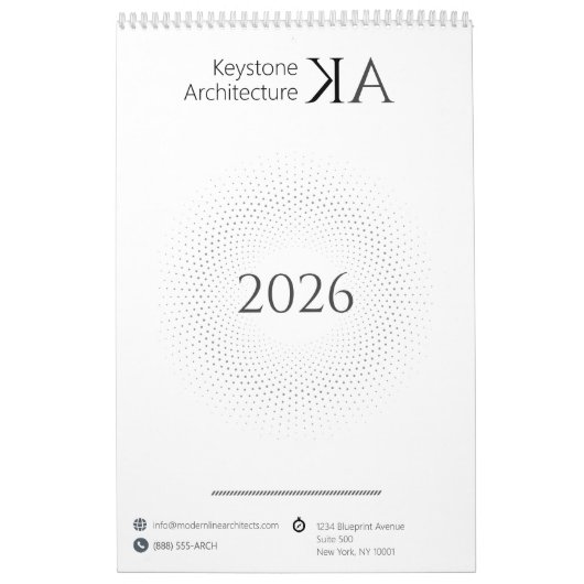 ミニマリスト建築家 モダンB&W 2026 カレンダー (カバー)