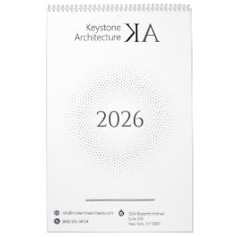 ミニマリスト建築家 モダンB&W 2026 カレンダー