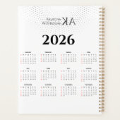 ミニマリスト建築 2026年 カレンダー&プロジェクト管理 プランナー手帳 (裏面)