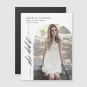 ミニマリスト彼女はそれをアーチ写真卒業マグネット (正面/裏面)