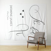 ミニマリスト彼女は卒業パーティーの背景を行った タペストリー (インサイチュ(横))