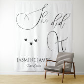 ミニマリスト彼女は卒業パーティーの背景を行った タペストリー (インサイチュ)