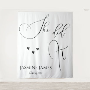 ミニマリスト彼女は卒業パーティーの背景を行った タペストリー