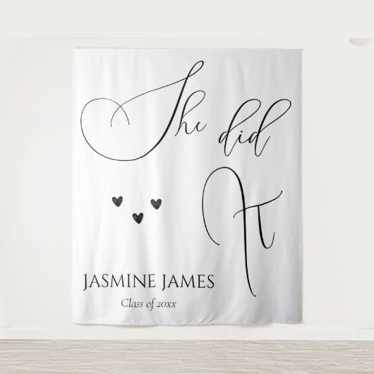 ミニマリスト彼女は卒業パーティーの背景を行った タペストリー (正面)