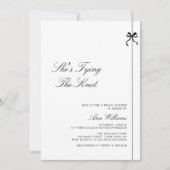 ミニマリスト彼女は結び目の弓ブライダルシャワー 招待状 (正面)