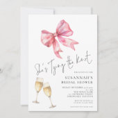 ミニマリスト彼女は結び目ブライダルシャワー 招待状 (正面)