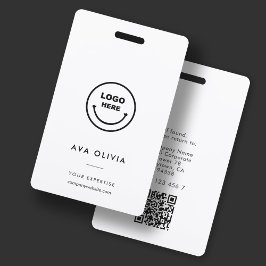 ミニマリスト従業員IDカードのビジネスロゴQR バッジ