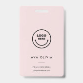 ミニマリスト従業員IDカードのビジネスロゴQR バッジ (正面)