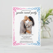 ミニマリスト性別リビールパーティー写真招待状 招待状 (スタンド正面)