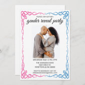 ミニマリスト性別リビールパーティー写真招待状 招待状 (正面/裏面)