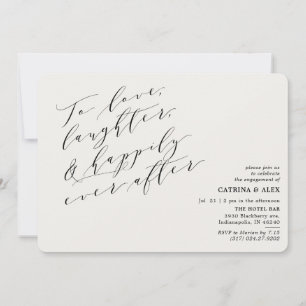 ミニマリスト愛する笑い引用文婚約パーティ 招待状